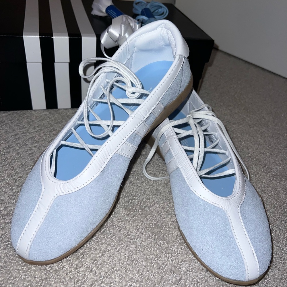 adidas Women's White and Light Blue Athletic Shoes